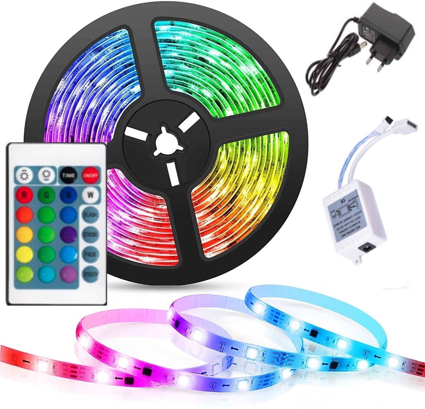 10 Meter RGB LED Strip Light with Remote | Multi-Color Room & Home Decoration Light (Waterproof)